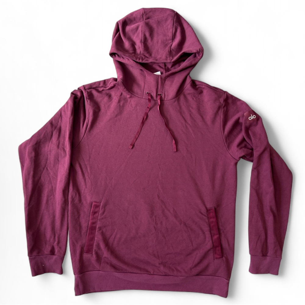 ALO Yoga Men’s Burgundy/Maroon Hoodie and Shorts Set - Size Large - Picture 2 of 9